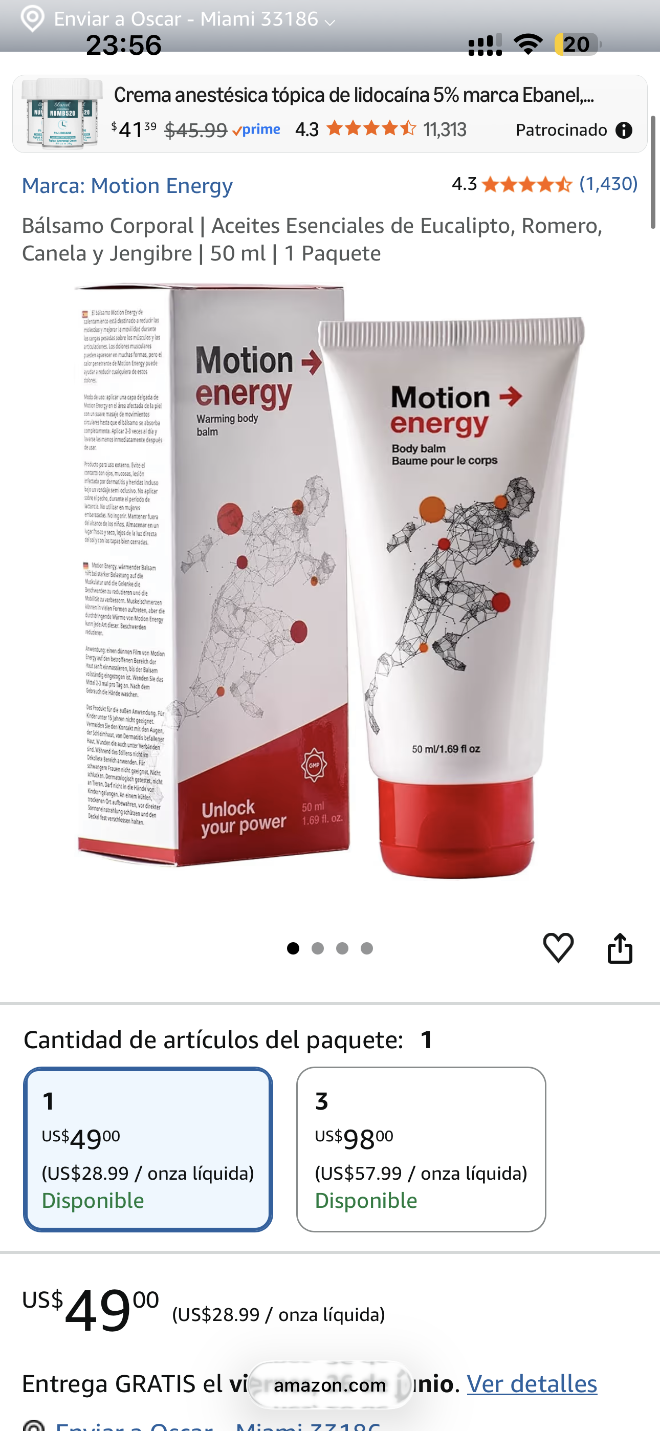 Motion energy viral dolores musculares