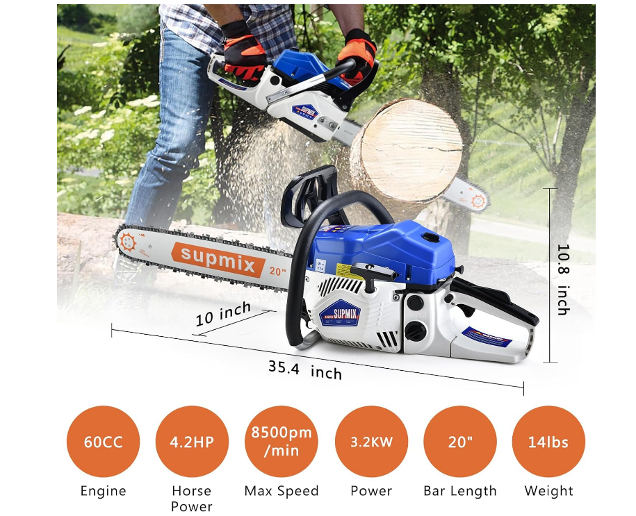 MOTOSIERRA A GASOLINA 62CC - 20 PULGADAS